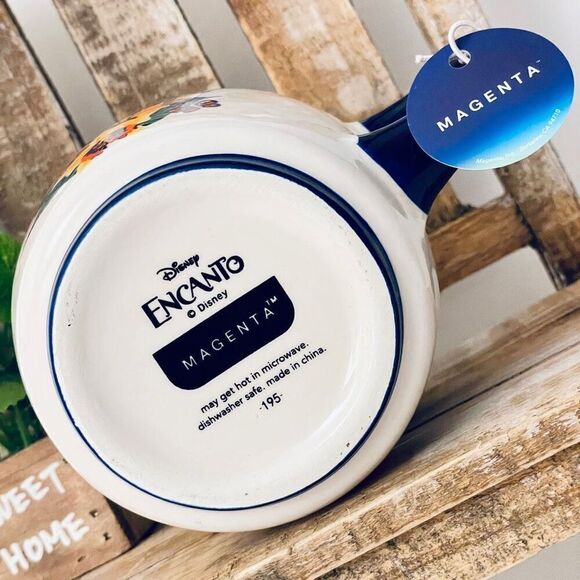 NWT Disney Magenta Encanto Born to be Me White Navy Blue Butterflies Ceramic Mug - Picture 2 of 12